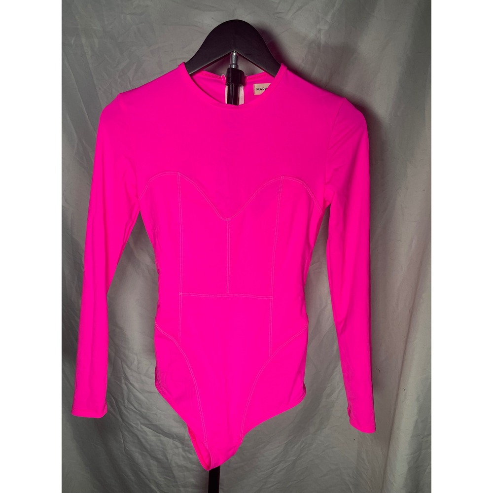 Mara Hoffman Lido Cross Stitched Surf One Piece Rosa (Neon Pink)- (Discontinued)